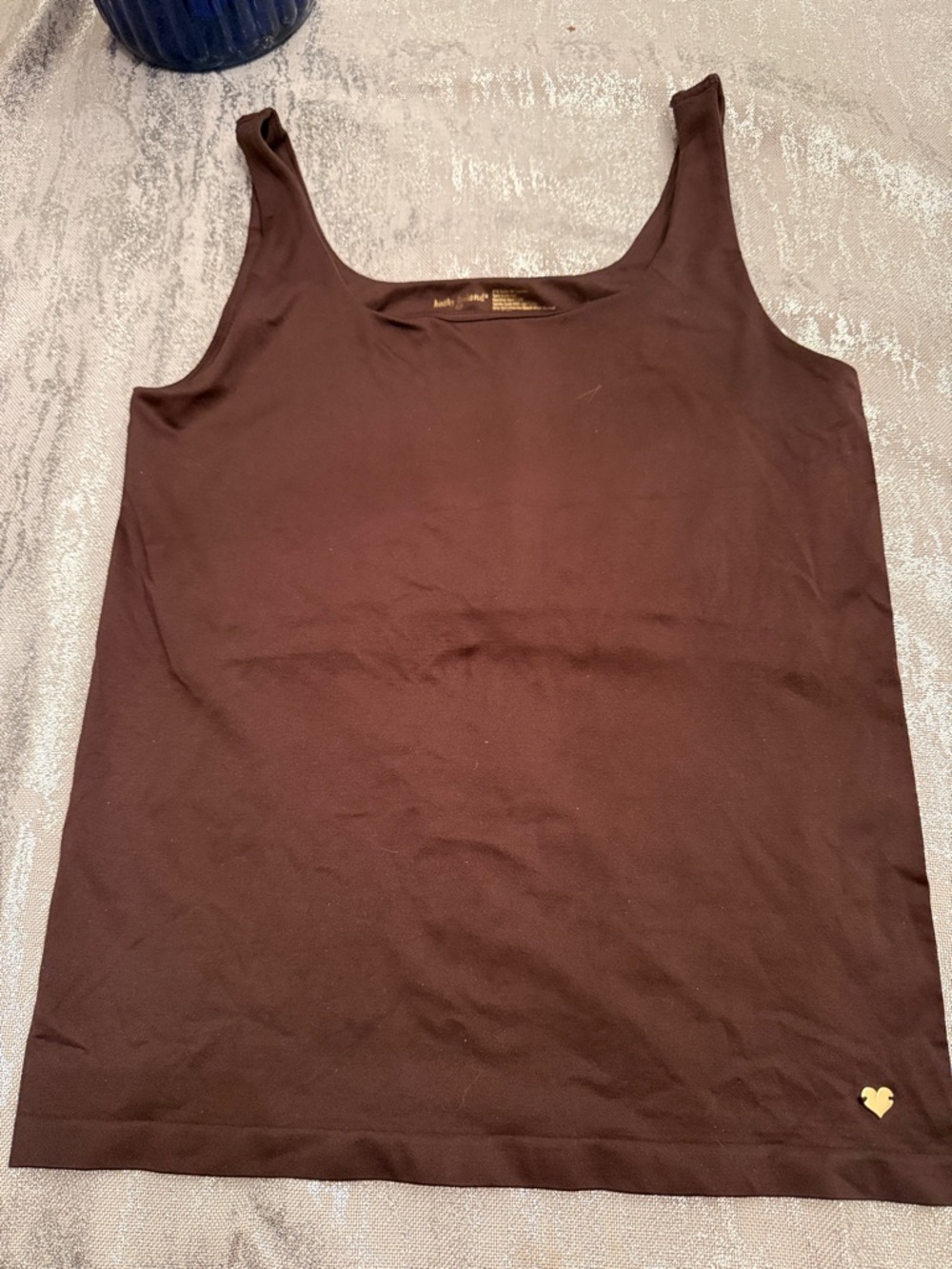 kathy ireland Brown Scoop Neck Tank with Gold Heart Accent